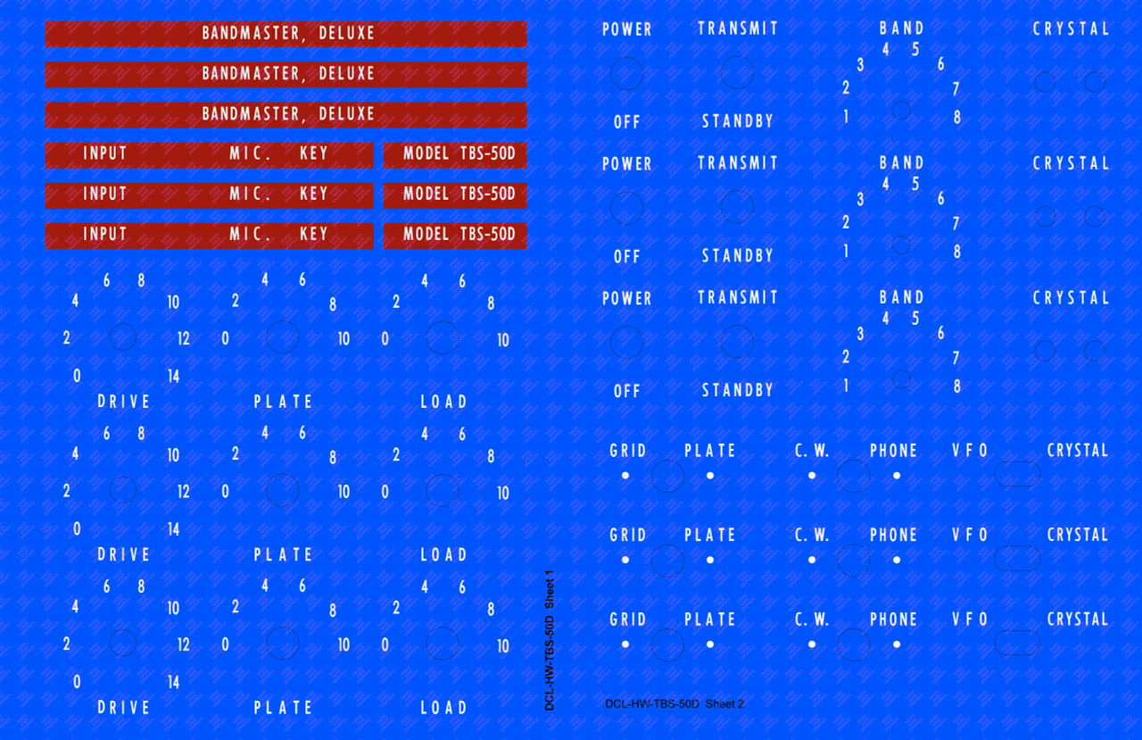 Harvey Wells TBS-50D Decal Set (Item: DCL-HW-TBS-50D)