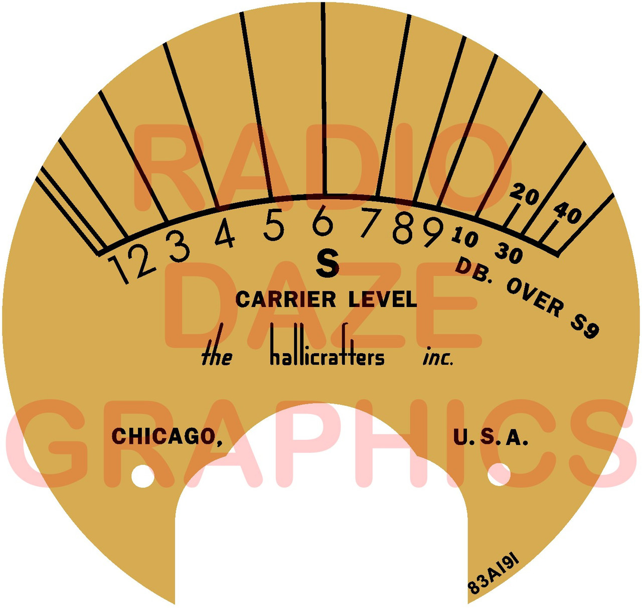 Hallicrafters SX-28A S-Meter Face (Item: DS-A885)