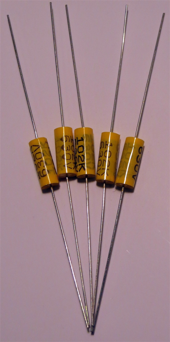 Axial - Film .001mf @ 630V - package of 5 (Item: C-MF.001-630-5)