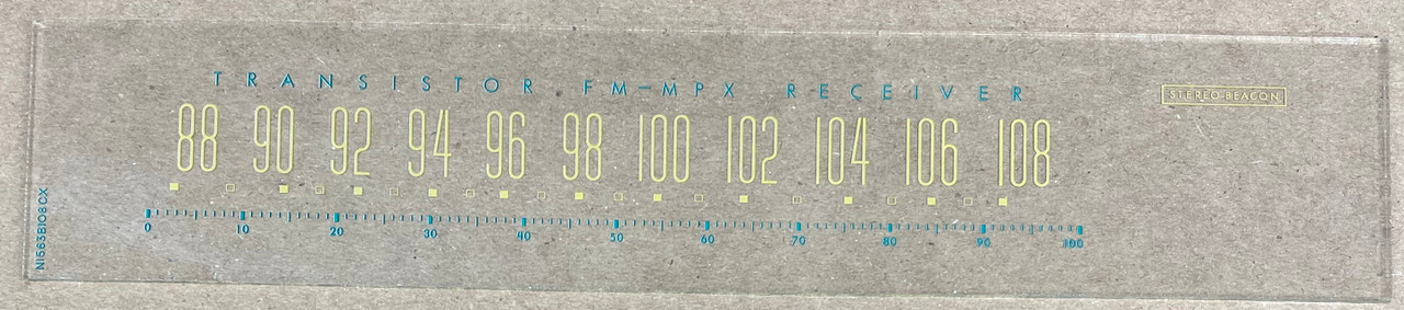 Dial image taken against a gray/tan background to better illustrate dial scale print. Dial glass is clear other than print.