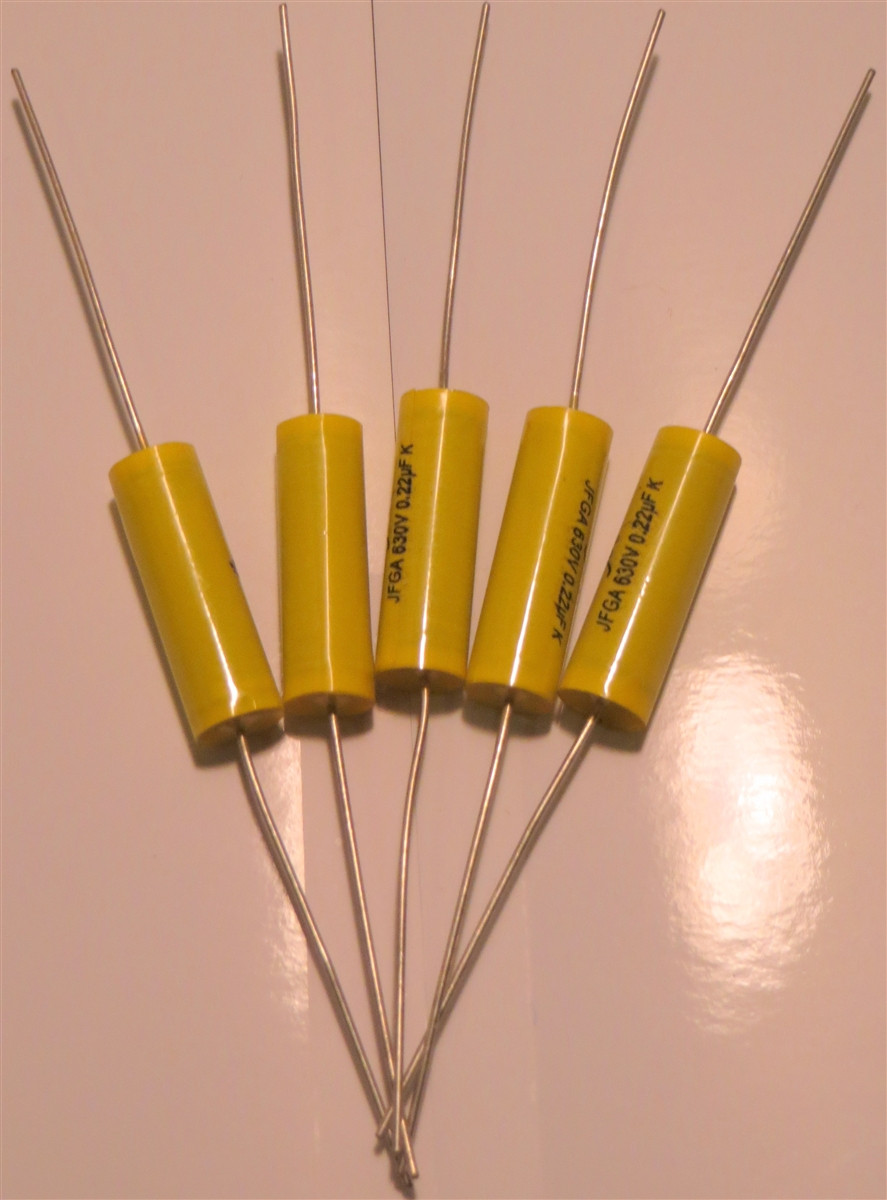 Axial - Film .22mf @ 630V - package of 5 (Item: C-MF.22-630-5)