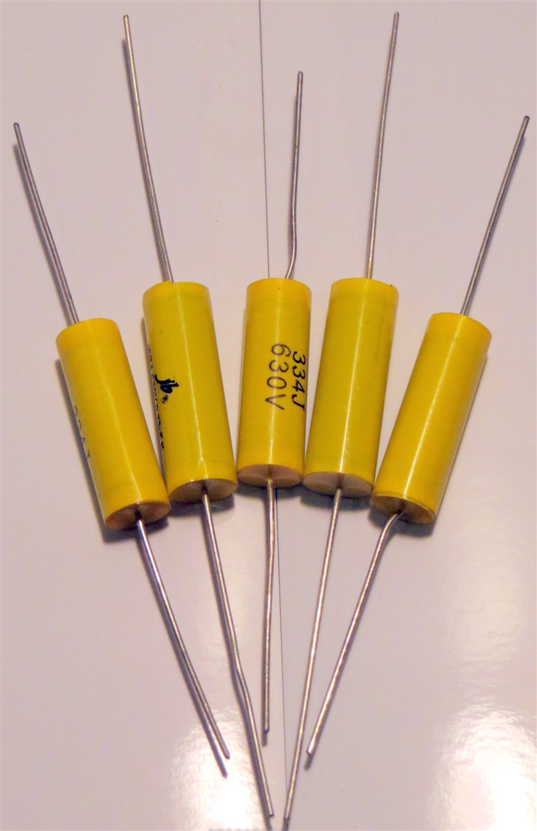 Axial - Film .33mf @ 630V - package of 5 (Item: C-MF.33-630-5)