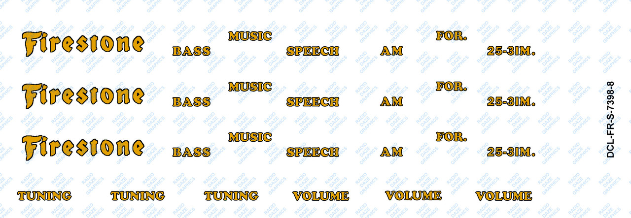 Firestone Model S-7398-8 Decal Set (Item: DCL-FR-S-7398-8)