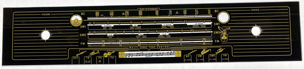 Grundig Majestic 8050 Dial/Faceplate (Item: DG-565) - Radio Daze LLC