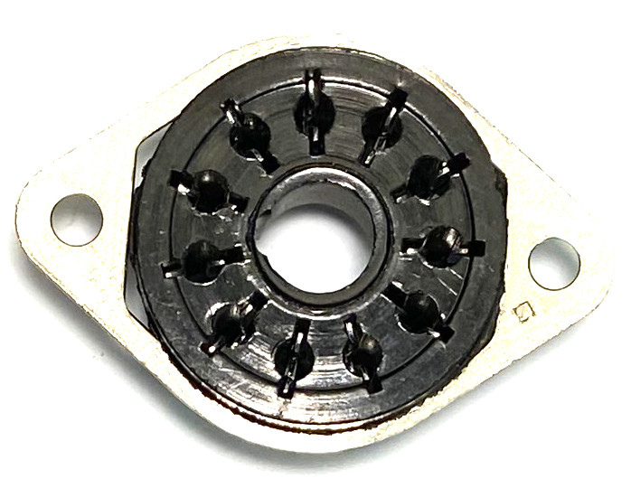 11 Pin Amphenol Molded-In-Plate Style Socket - Black (Item: SKT-11-P4)