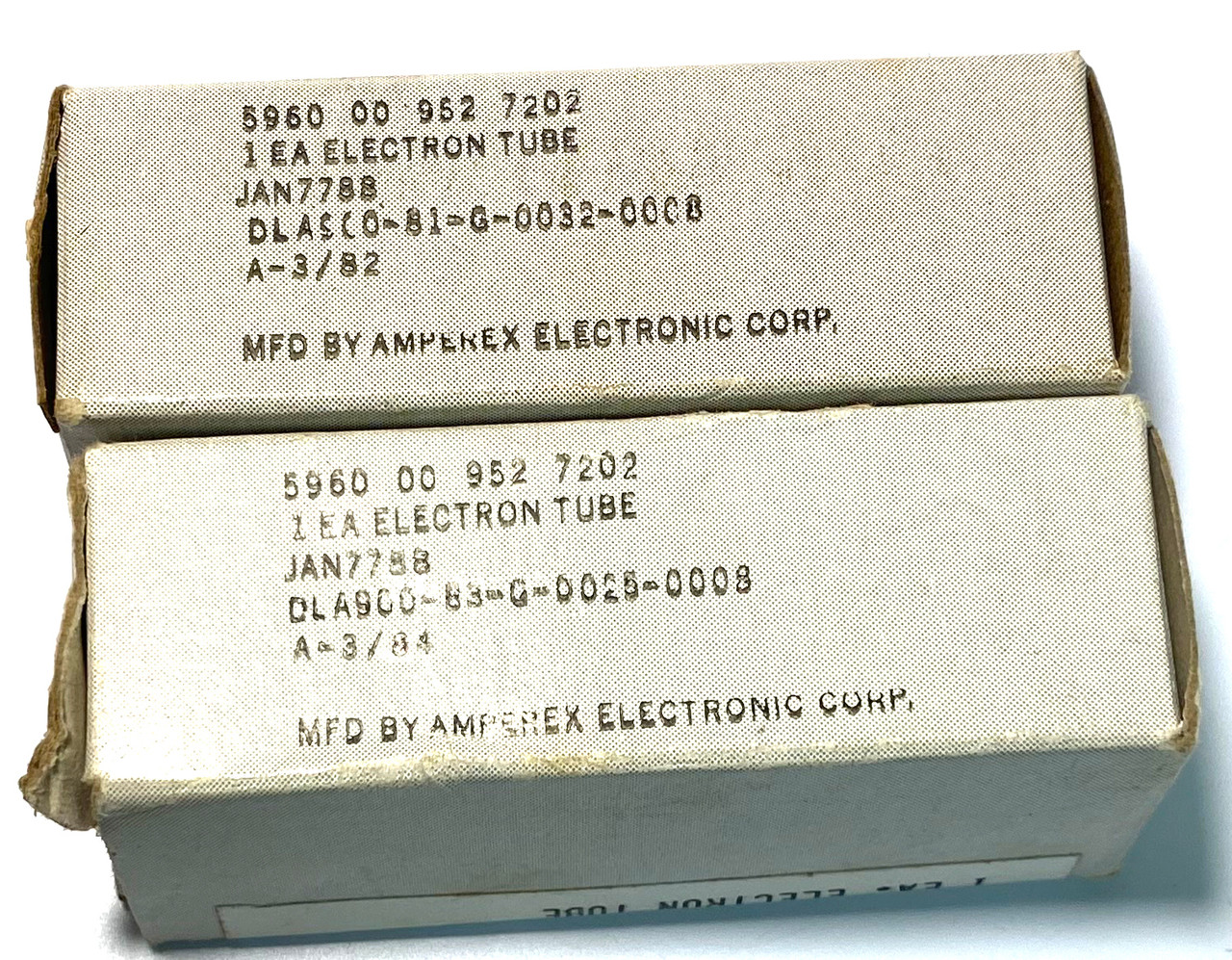 Matched Pair Amperex JAN 7788 Vacuum Tubes (Item: RDW-484)