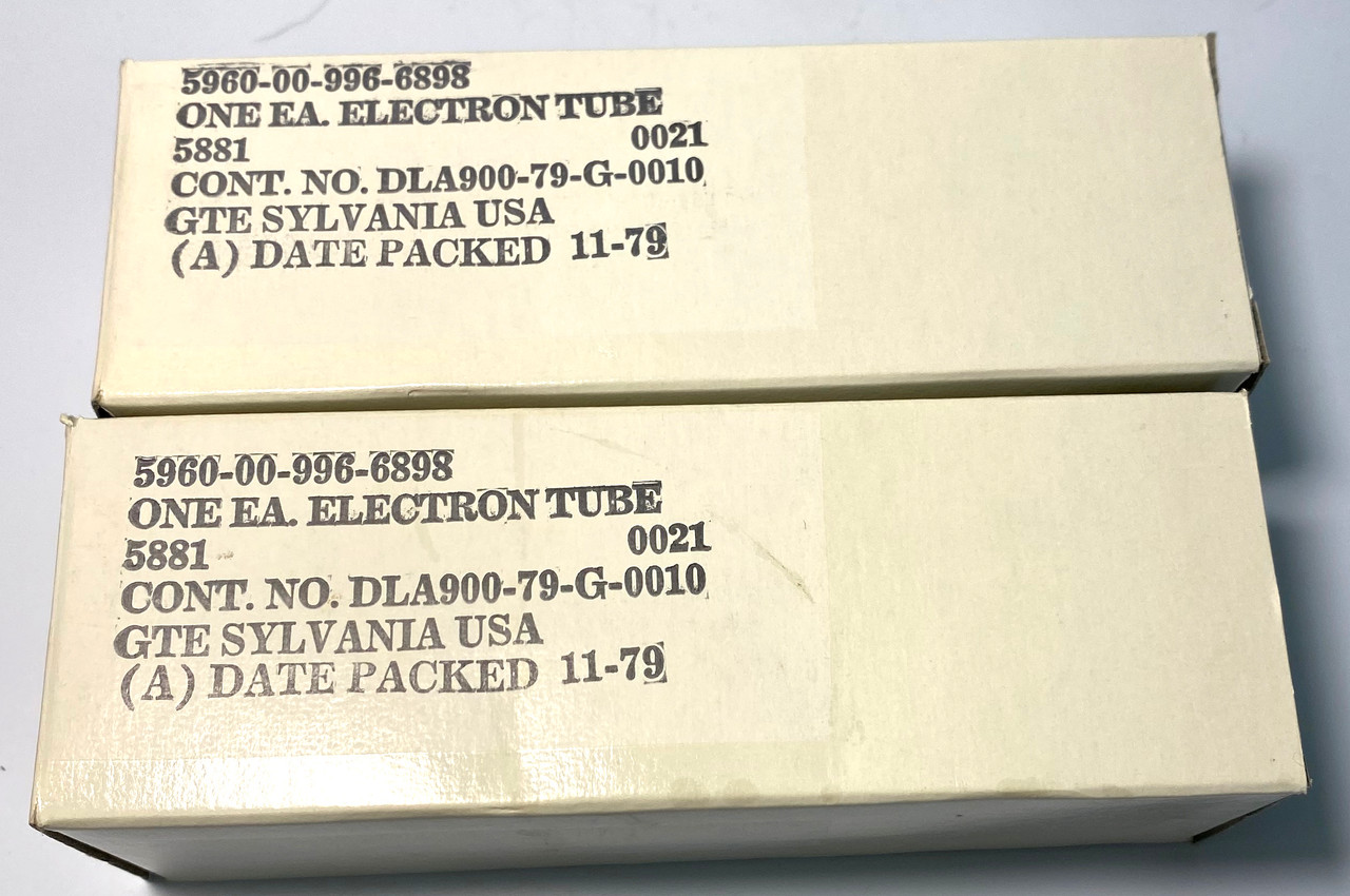 Matched Pair New Old Stock Sylvania 5881 Vacuum Tubes (Item: RDW-506)