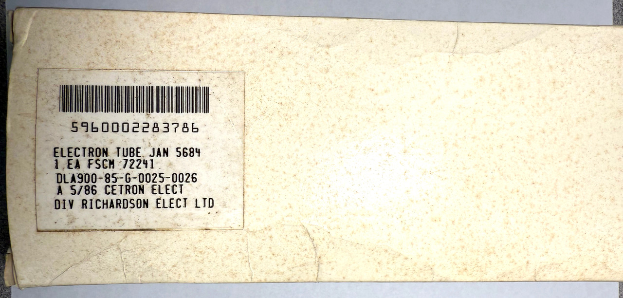 New Old Stock Cetron/Richardson JAN 5684 Vacuum Tube (Item: RDW-634)