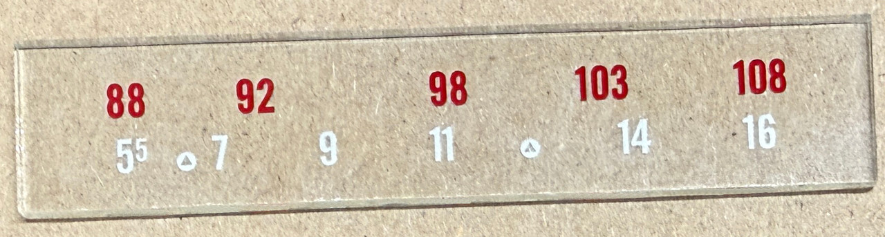 Dial image take against gray/tan background to better illustrate dial scale. Dial glass is clear other than white print.