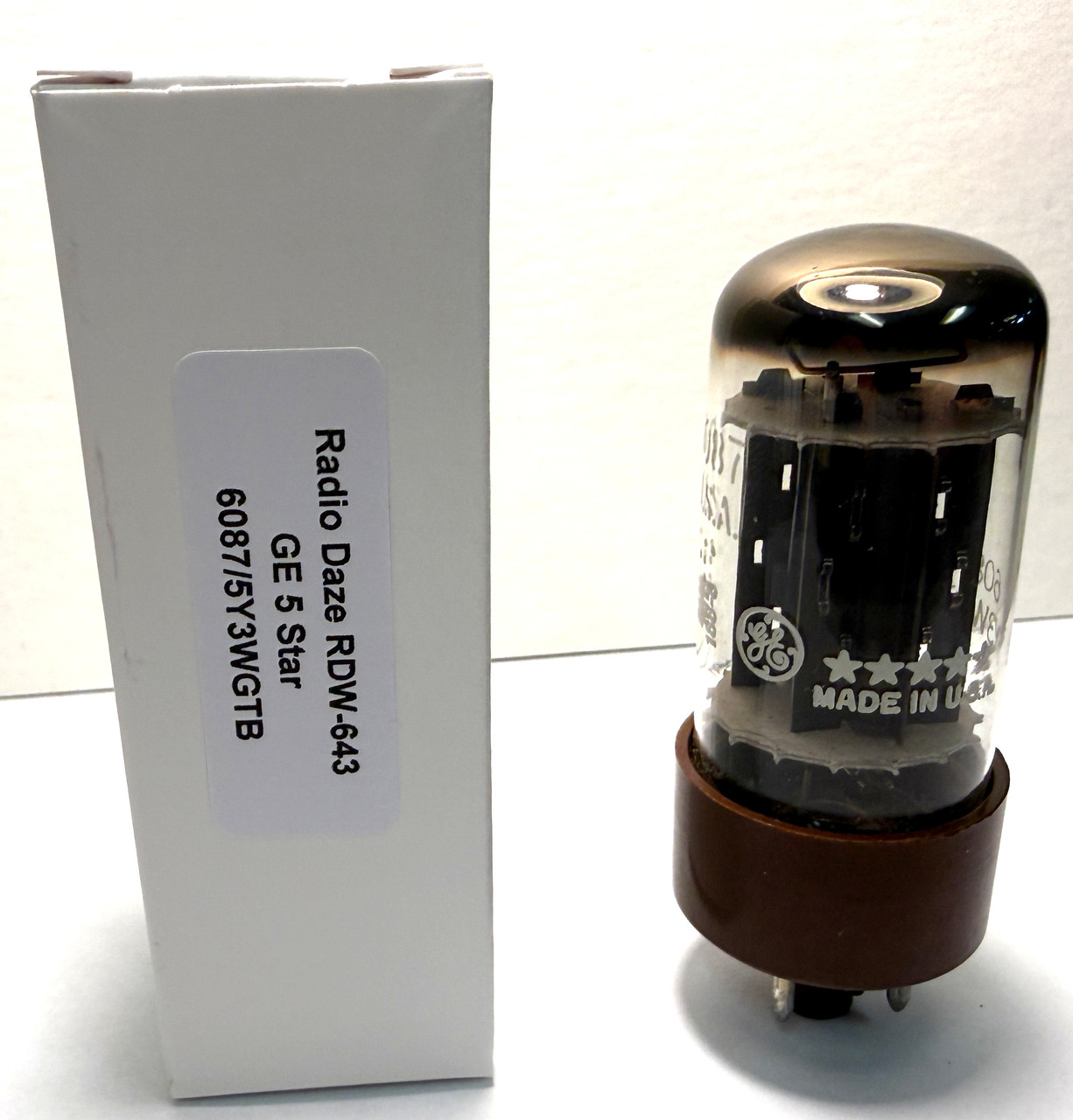 New Old Stock General Electric 5 Star 6087/5Y3WGTB Vacuum Tubes (Item: RDW-643)