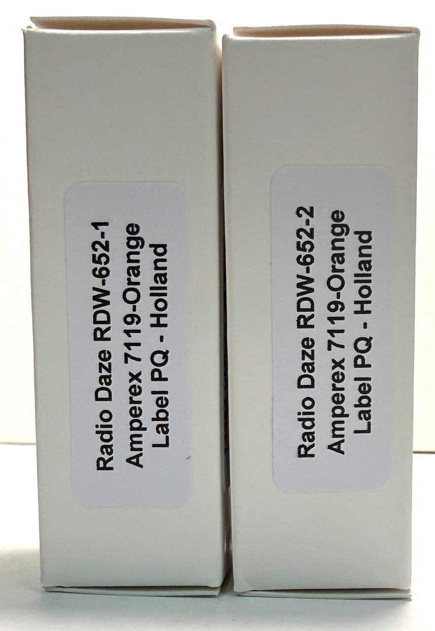 Matched Pair Amperex 7119 Vacuum Tubes (item: RDW-652)
