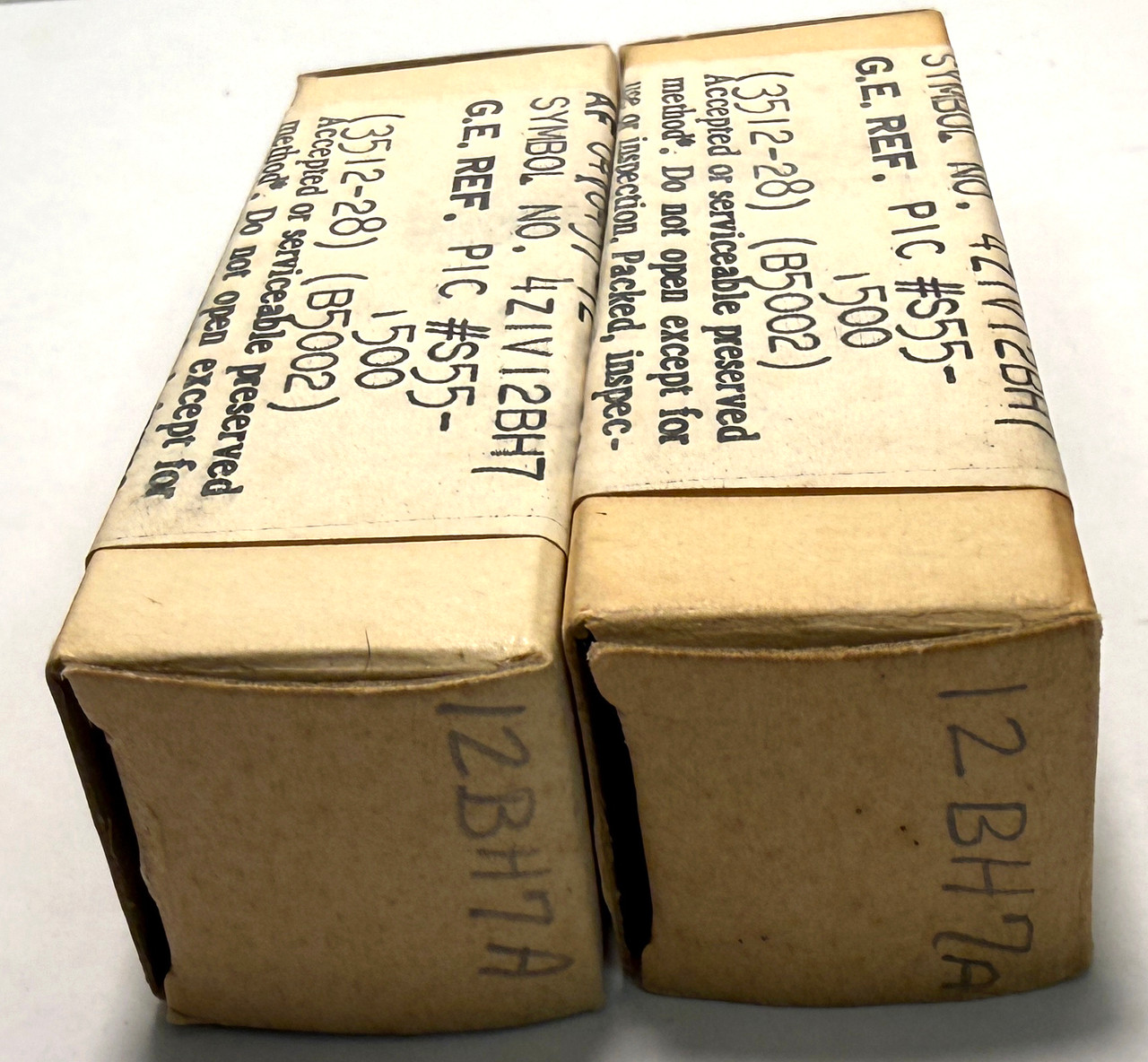 Matched Pair New Old Stock General Electric 12BH7A (Item: RDW-689)