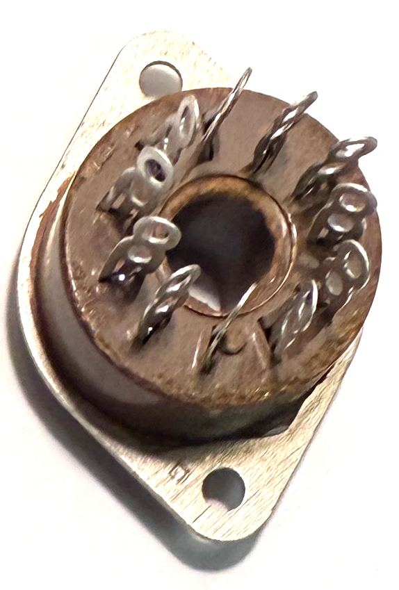 11 Pin Amphenol Molded-In-Plate Style Socket -Brown (Item: NOS-SKT-50-BRN)