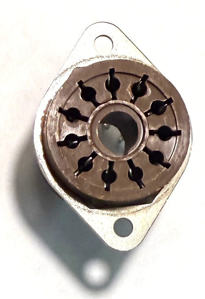 11 Pin Amphenol Molded-In-Plate Style Socket -Brown (Item: NOS-SKT-50-BRN)