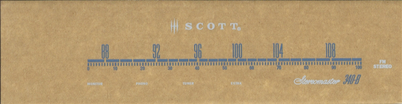 Dial image taken against a tan/brown background to better illustrate white portions of dial print. Dial is clear glass other than printing.