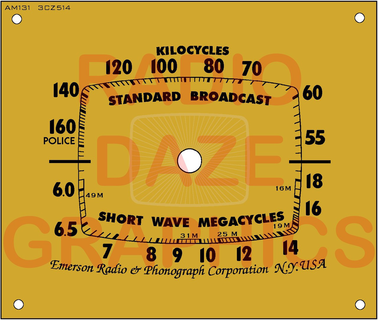 Emerson AM131 Dial (Item: DS-A040)