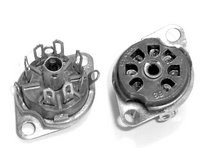 7 Pin Miniature Tube Socket-Mica-Saddle Mount w/Lugs & Center Post (Item: SKT-7-M1)