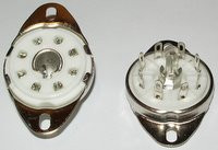 8 Pin "Loktal" Tube Socket - Ceramic - Saddle Mount w/Wire Terminals (Item: SKT-8L-C1)