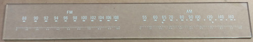 Dial image shown against a tan background to illustrate white print - dial is clear other than scale printing