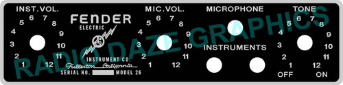 Fender Model 26 Faceplate (Item: FP-FDR-26)