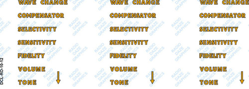 Rogers Model 10-12 Decal Set (Item: DCL-RO-10-12)