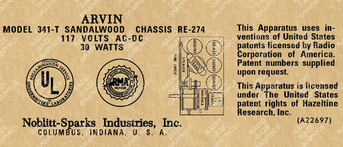 Arvin 341-T Label (LBL-ARVIN-341-T)