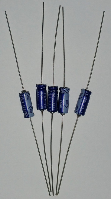 Axial - 4.7mf @ 50V - package of 5 (Item: C-EA4.7-50-5)