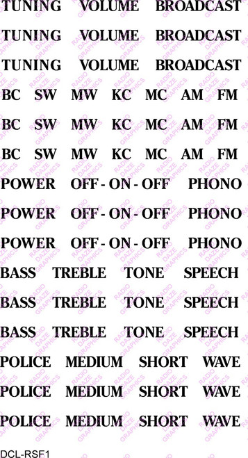 Decal, Classic Words w/Serifs - Black (Item: DCL-RSF1)