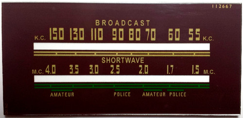 Delco Model RE-1156 Dial Glass (Item: DG-362)