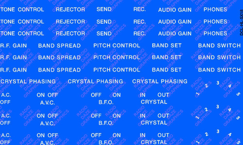 Hallicrafters Model SX-18 Decal Set (Item: DCL-HL-SX18)