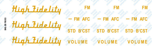 Zenith Model Y832 Decal Set (Item: DCL-ZE-Y832)