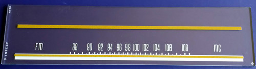 Dial image take against blue background to illustrate white print - dial is clear other than graphics