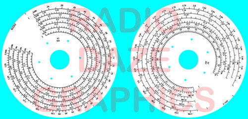 Dial illustrated against a blue background to show white plastic nature of dials