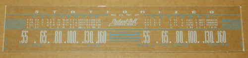 Dial image taken against tan/brown background to illustrate white print. Dial is clear other than printing.