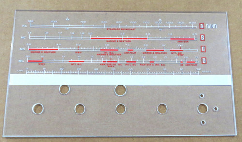 Dial image taken against tan background to illustrate white print. Dial is clear other than printing.