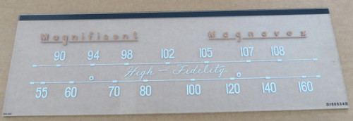 Dial image taken against tan/brown background to illustrate white scale print. Dial is clear glass other than print.