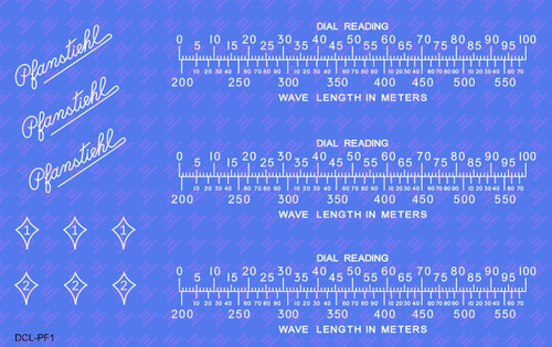 Decal illustration shown on blue background to show white decal