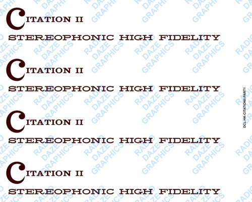 Harman Kardon Citation II Faceplate Decal (DCL-HK-CitationII)