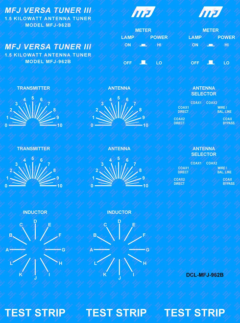 Decal illustration on blue background to show white decal print