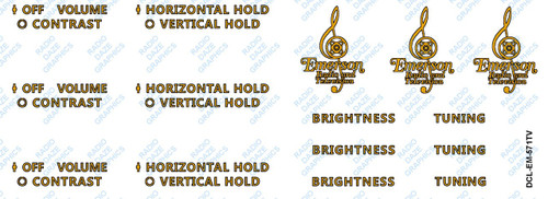 Emerson Model 571 TV Decal Set (Item: DCL-EM-571TV)