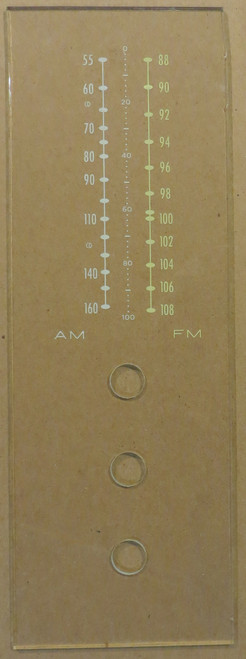 Dial image taken against a tan/brown background to better illustrate dial scale print. Glass is clear other than scale print.