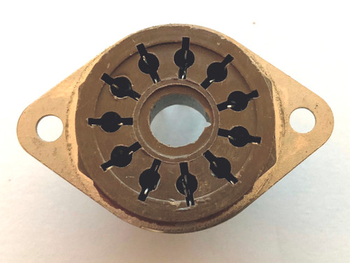 11 Pin Amphenol Molded-In-Plate Style Socket - Brown (Item: SKT-11-P3)