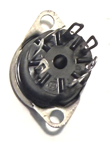7 Pin Miniature Saddle Style Socket-Top Chassis Mount (Item: NOS-SKT-76)