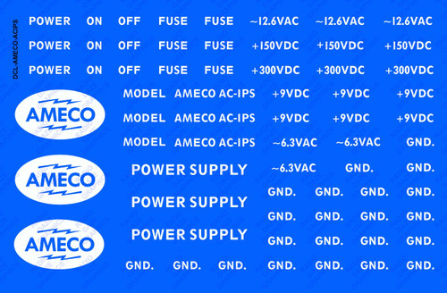 Decal illustration with blue background to show white decal print