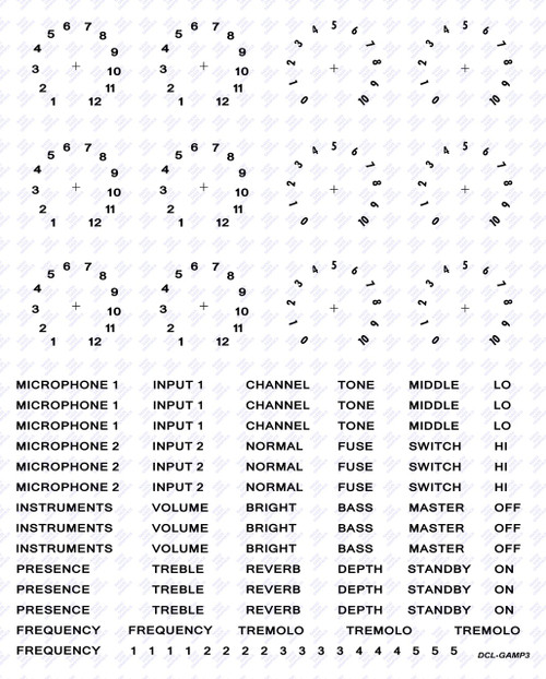 Generic Guitar Amp Black Decal Set (DCL-GAMP3)