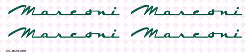 Large Marconi Logo Decal-Green (Item: DCL-MAR5-GRN)