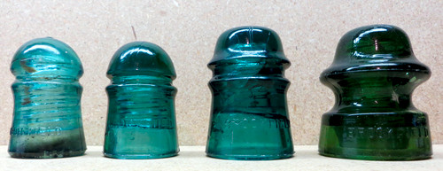 Brookfield Glass Insulators - Set of 4