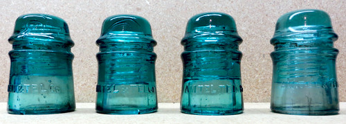 American Telephone & Telegraph Glass Insulators - Set of 4
