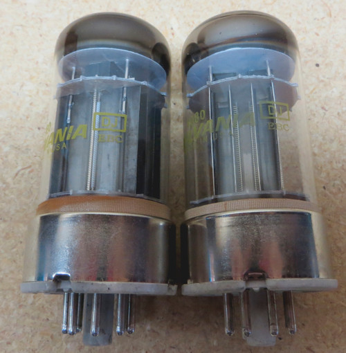 Pair of Sylvania 6080 Vacuum Tubes - Closely Matched - Same Production Code (Item RDW-106)