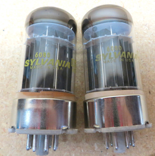 Pair of Sylvania 6080 Vacuum Tubes - Closely Matched - Same Production Code (Item RDW-106)